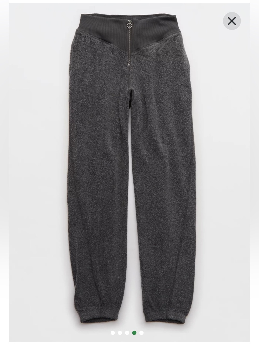 Aerie Sherpa Fleece Corset Jogger Gray Large
